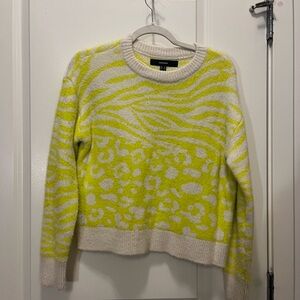 Vero Moda Yellow and Cream Patterned Sweater
